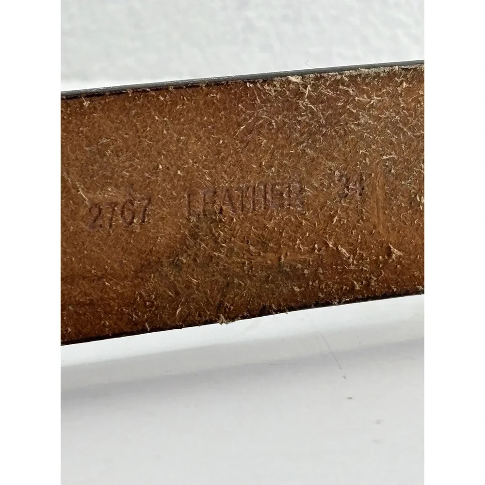 Leather Belt Mens 36 Brown Tooled Wildlife Deer Basketweave Western Embossed